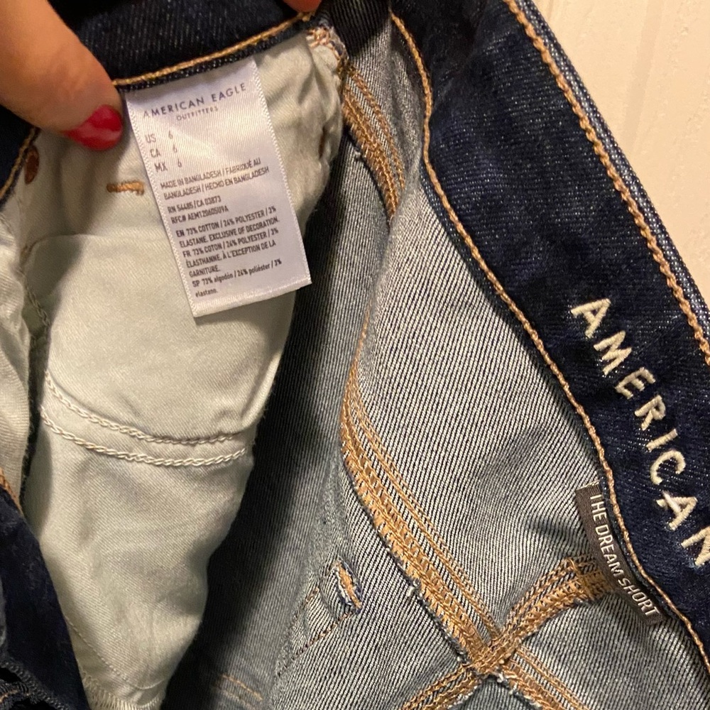 American Eagle Outfitters Dark Blue Jean Shorts - Picture 3 of 5